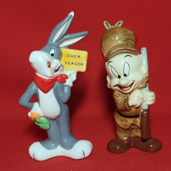 VTG Warner Brothers Elmer Fudd And Bugs Bunny Salt & Pepper Set 1993 - Picture 11 of 16